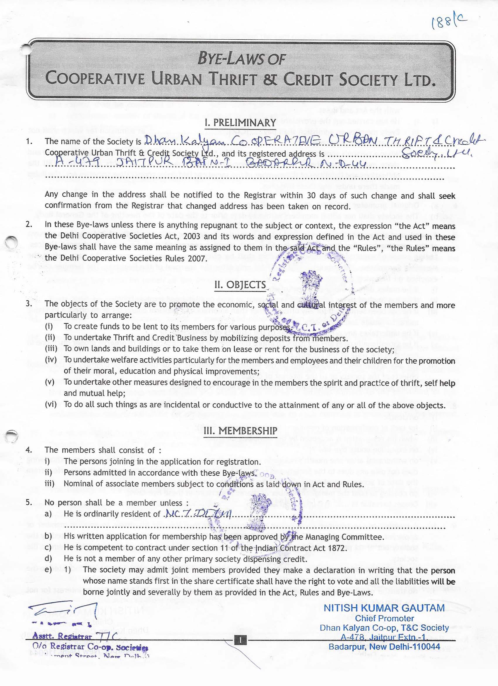 Cooperative Bye Laws